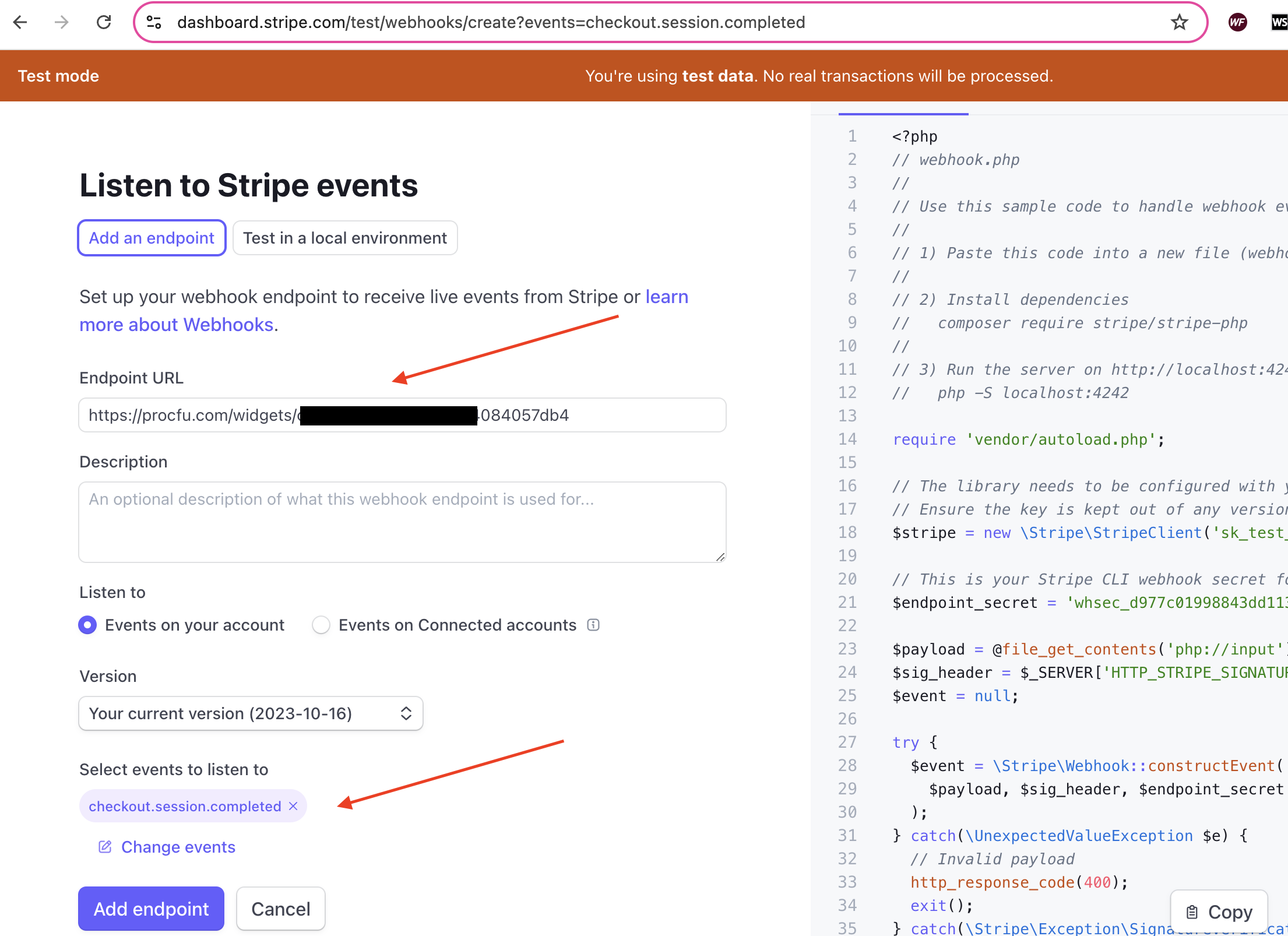Header section of the homepage with the code to style